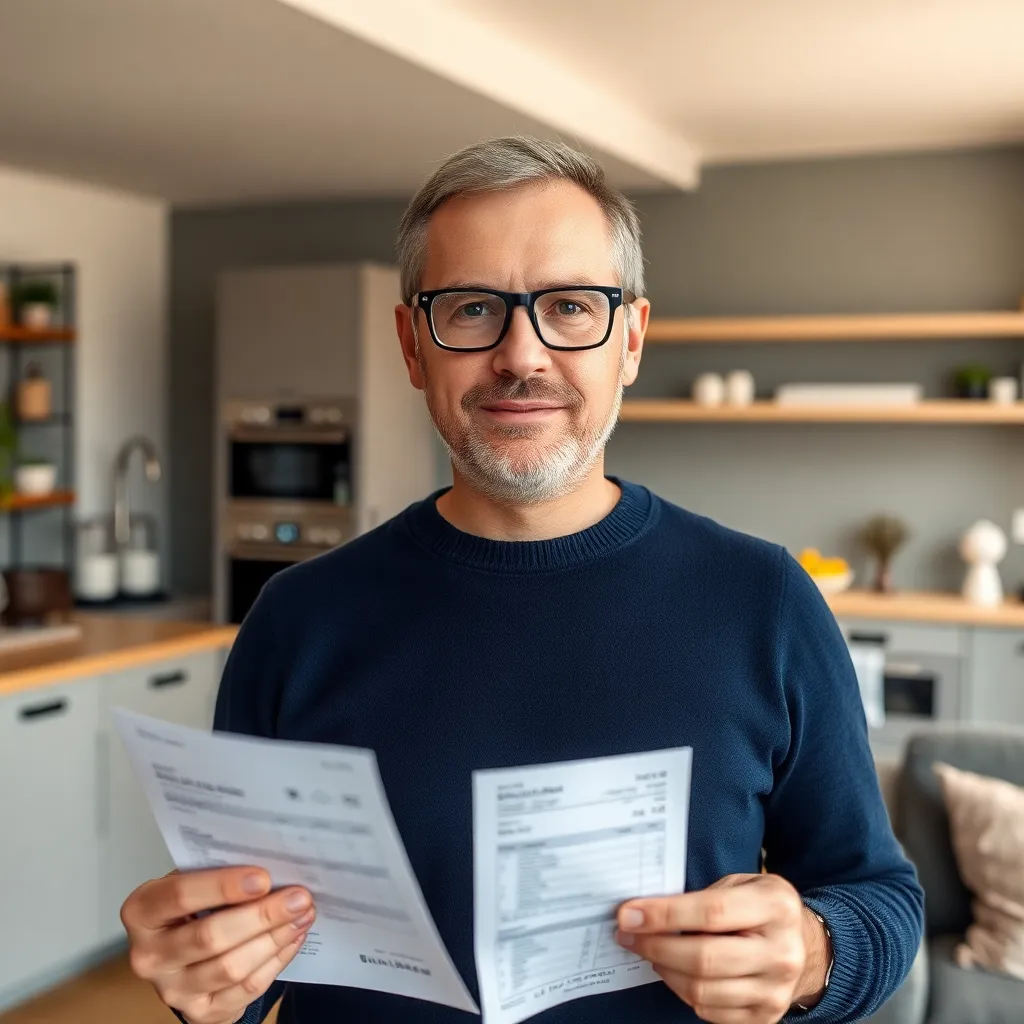 Vrouw die LED-lampen installeert en een slimme meter controleert